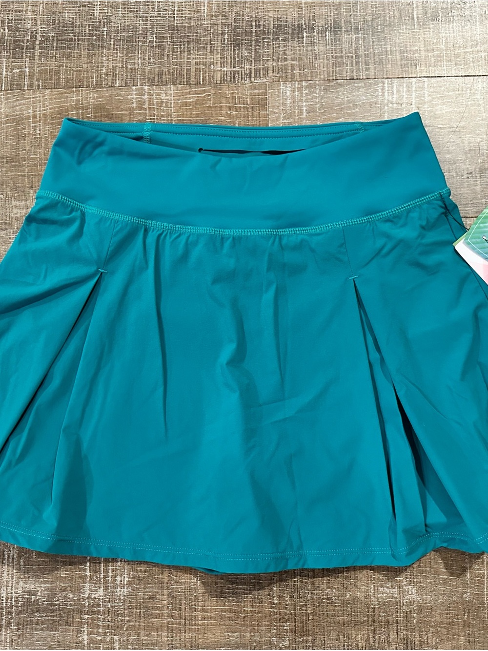 Mono B Teal Athletic Skort with Pleated Front